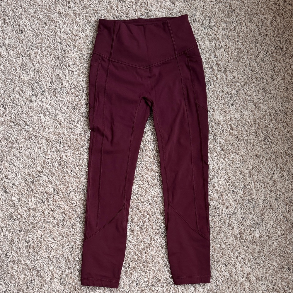 Lululemon All The Right Places Maroon Leggings